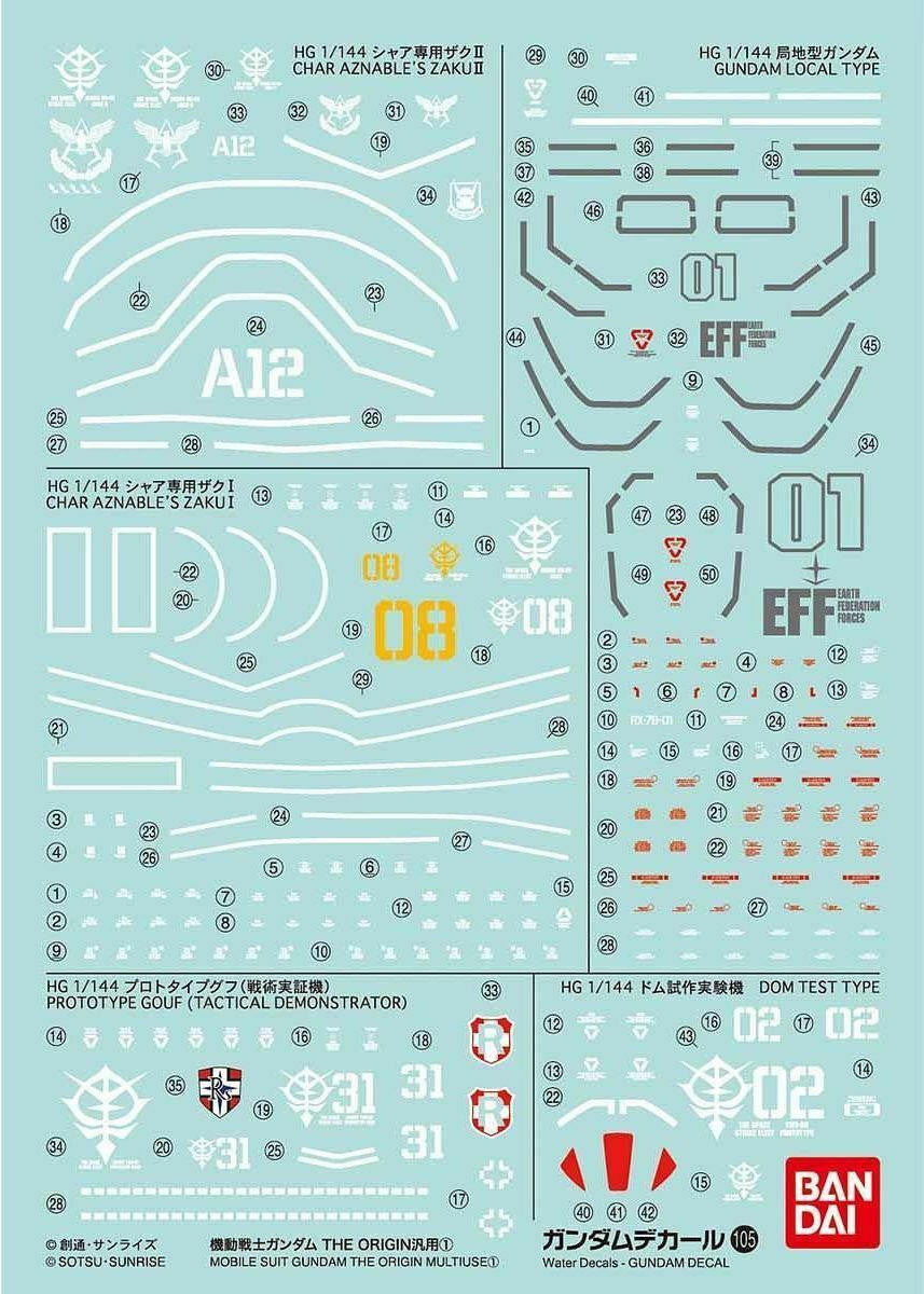 Bandai Spirits Gundam Decal GD105 2399779